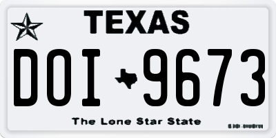 TX license plate DOI9673