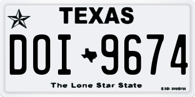 TX license plate DOI9674