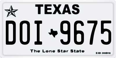 TX license plate DOI9675