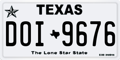 TX license plate DOI9676