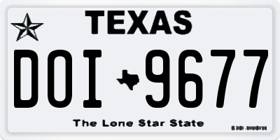 TX license plate DOI9677