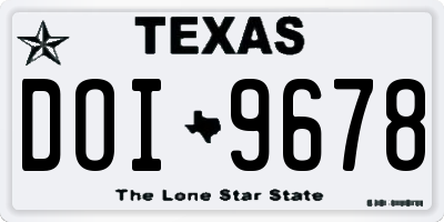 TX license plate DOI9678