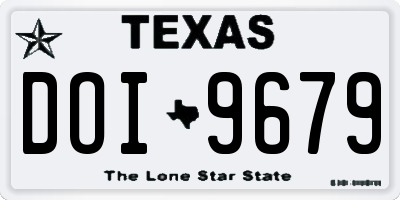 TX license plate DOI9679