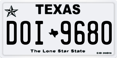TX license plate DOI9680