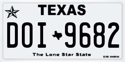 TX license plate DOI9682
