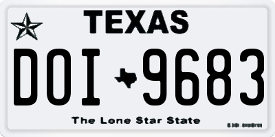 TX license plate DOI9683