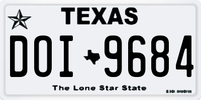 TX license plate DOI9684