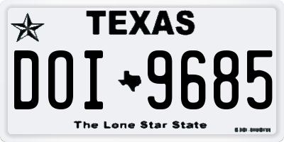 TX license plate DOI9685