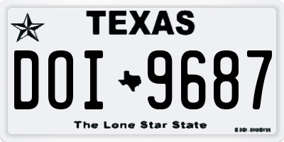 TX license plate DOI9687