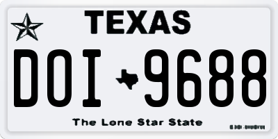 TX license plate DOI9688