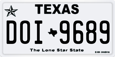 TX license plate DOI9689