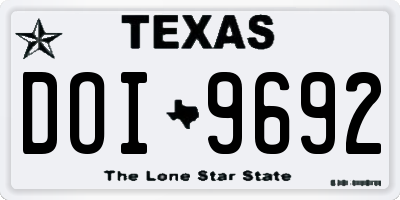TX license plate DOI9692