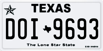 TX license plate DOI9693