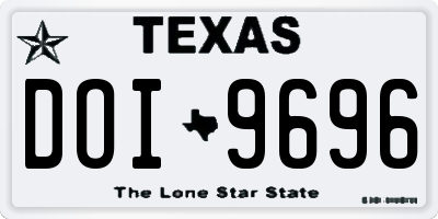TX license plate DOI9696