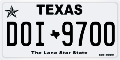 TX license plate DOI9700