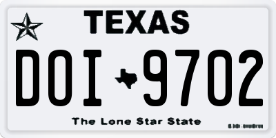 TX license plate DOI9702