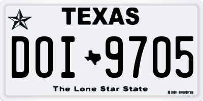 TX license plate DOI9705