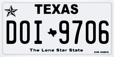 TX license plate DOI9706