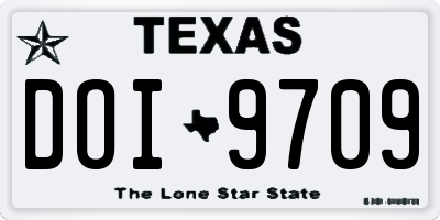 TX license plate DOI9709