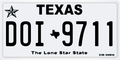TX license plate DOI9711
