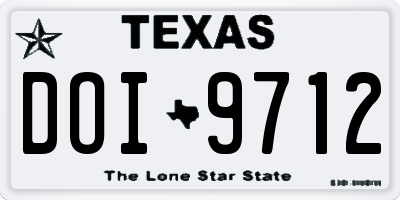 TX license plate DOI9712
