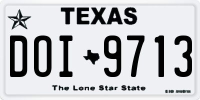 TX license plate DOI9713
