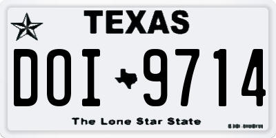 TX license plate DOI9714