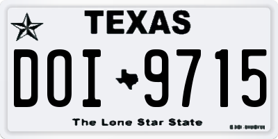 TX license plate DOI9715