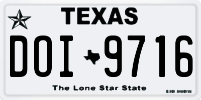 TX license plate DOI9716
