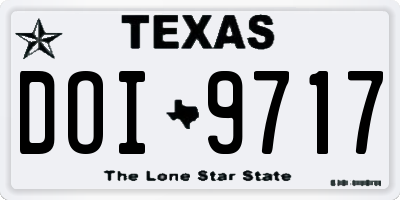TX license plate DOI9717