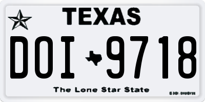 TX license plate DOI9718