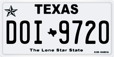 TX license plate DOI9720