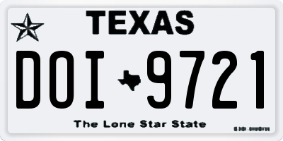 TX license plate DOI9721