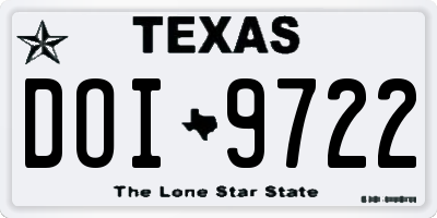 TX license plate DOI9722