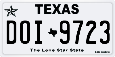 TX license plate DOI9723