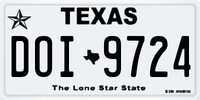 TX license plate DOI9724
