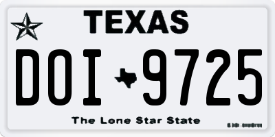 TX license plate DOI9725