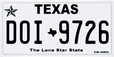 TX license plate DOI9726