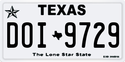 TX license plate DOI9729