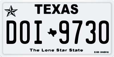 TX license plate DOI9730