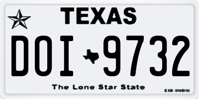 TX license plate DOI9732