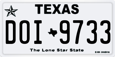 TX license plate DOI9733