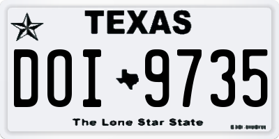 TX license plate DOI9735