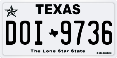 TX license plate DOI9736
