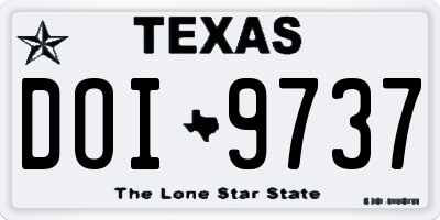 TX license plate DOI9737
