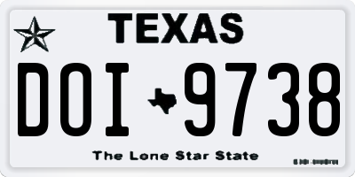 TX license plate DOI9738