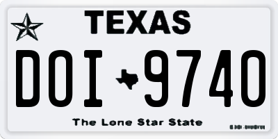TX license plate DOI9740