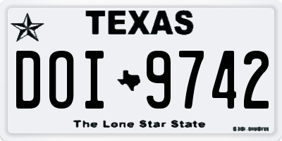 TX license plate DOI9742