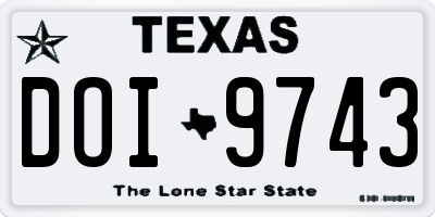 TX license plate DOI9743