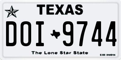 TX license plate DOI9744